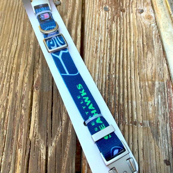 🎁 New NFL Seattle Seahawks Premium Metal Buckle Pet Collar Dog Collar Size S